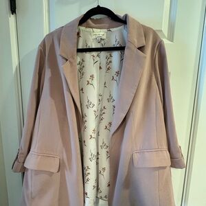 Skies Are Blue Blush Pink Blazer with Floral Lining